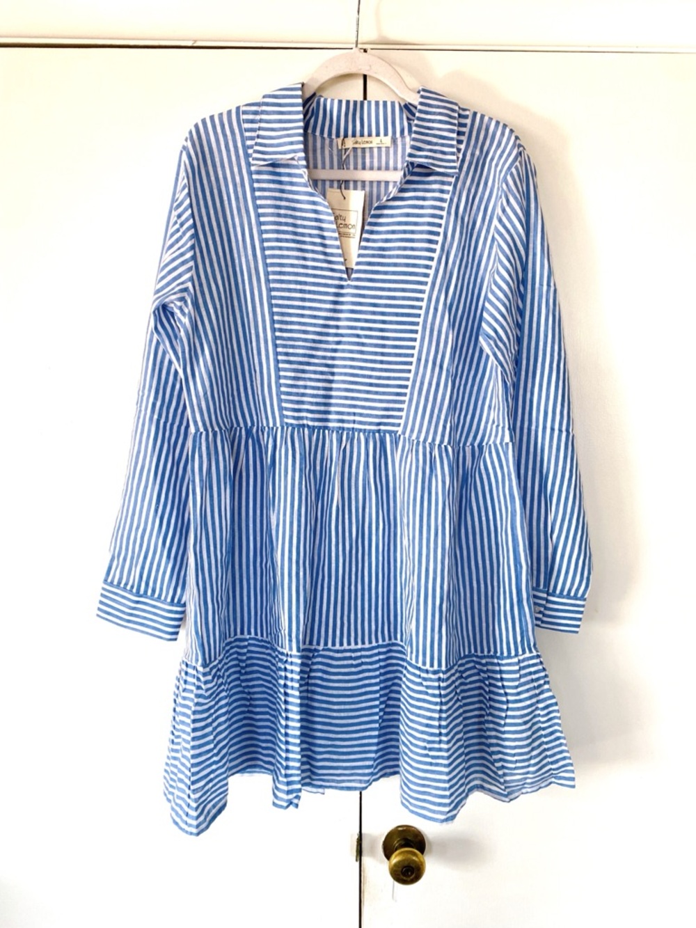 SALTY LEMON Striped Blue & White Summer Cotton Dress! ⚓️ - Picture 14 of 14